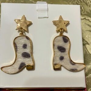 Cowhide Cowboy boots earrings